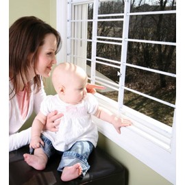 Knape & Vogt John Sterling Swing-Open Style 6-Bar Child Safety and Window Guard, White, 1136, Width 24" to 42"-Max Height: 25", Black, pack of 1