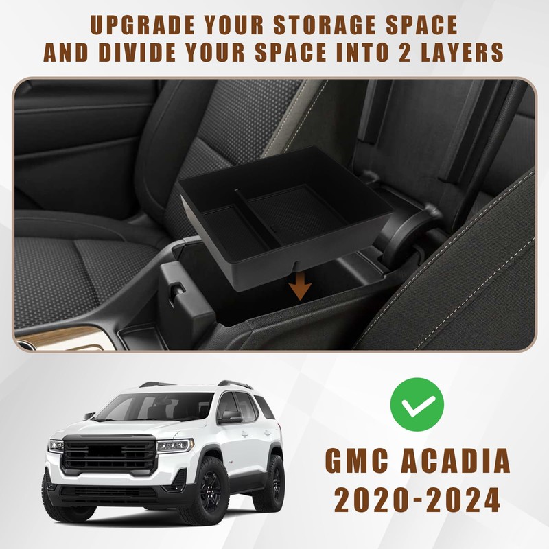 Muslogy Center Console Organizer Compatible with GMC Acadia 2017-2022 2023
