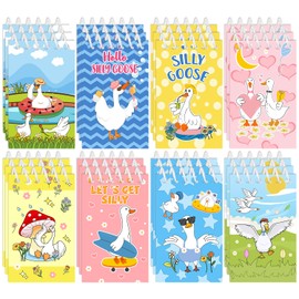 24 PCS Silly Goose Mini Notebooks, Funny Silly Goose Party Favors Birthday Party Decorations Supplies Spiral Pocket Notepads Journal Memo Notebooks for Office School Classroom Rewards