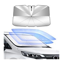 CGEAMDY Auto Windschutzscheibe Sonnenschutz, Auto Frontscheiben Sonnenschutz, Frontscheiben Sonnenschutz Regenschirm Schutz, Auto Front-Sonnenschutz UV-Schutz(140x74cm)