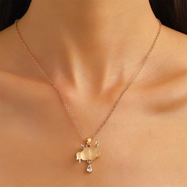 LPYO Charm Lightning Cloud Necklace for Women Creative Zircon Cloud Pendant Necklace with Cloud Teardrop Necklace Birthday Jewelry Gifts (cloud necklaces)