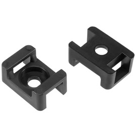 TOP-VIGOR Nylon-Kabelbinder-Halterung, 9,2 mm, Sattelbefestigung, Drahthalter, Kabelbinder, verstellbarer Kabelbinderhalter mit Selbstverriegelung für Draht- und Kabelordnung, Schwarz, 60 Stück