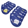 9PCS PU Leather Embroidery Waterproof Golf Putter Head Cover Iron