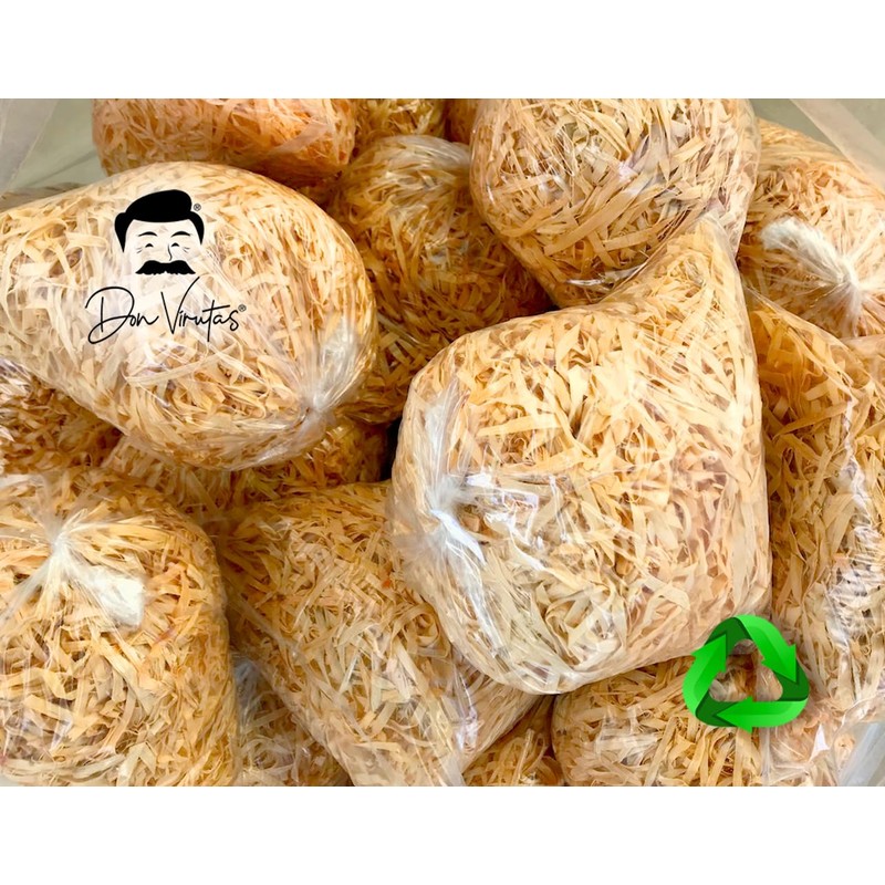 Viruta artesanal decorativa madera natural relleno canastas embalaje compost DON