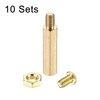 sourcing map 10 Sets M4 Hexagonal Spacer Brass Spacer 22