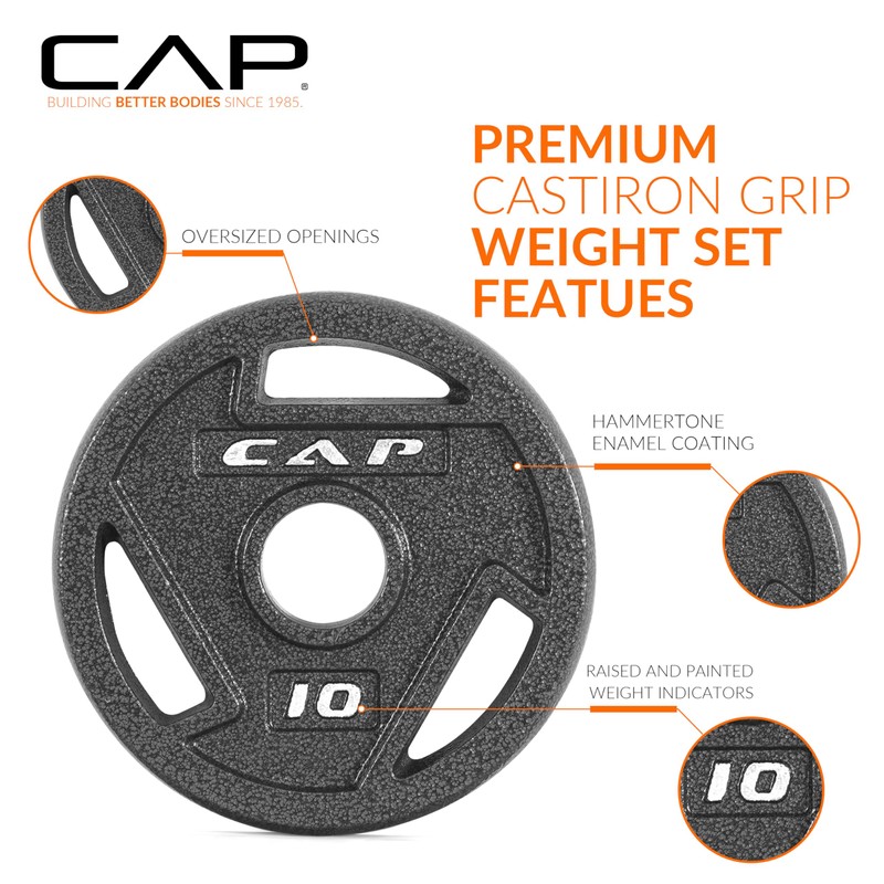 CAP Barbell 110 lbs 2-Inch Olympic Cast Iron Plate Weight