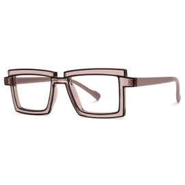 Zeelool Rectangle Glasses Stylish Eyewear for Women Blue Light Blocking Glasses Anti Eyestrain Glasses ZJGP094654-10 Brown