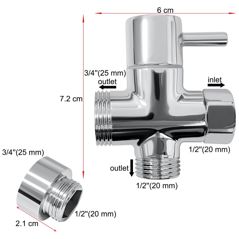 PHOEWON Diverter Valve Shower 3 Way Diverter Valve Shower G