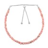 Natural Rhodochrosite Gemstone Beads Bolo Bracelet, Adjustable Slider Chain, Energy