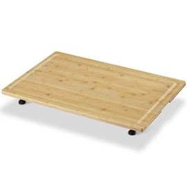 Garvee Bamboo Cutting Board and Stovetop Cover with 4 Removable Feet, 30x20 Inches Extra Large Chopping Board with Juice Groove, Wooden Block for Gas Electric Stove Burner RV Countertop 30"x20" Stovet