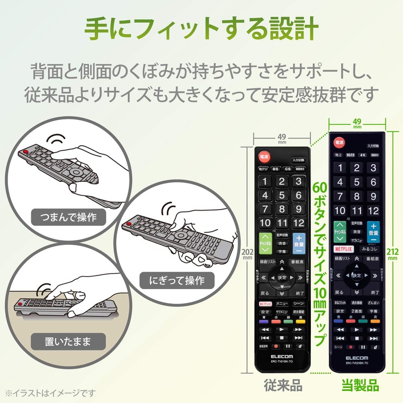 Elecom ERC-TV02XBK-TO TV Remote Control for Toshiba Regza [Easy Remote