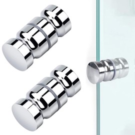 aghoer Shower Door Knob, Pack of 2 Shower Door Knobs, M8 x 30 mm Shower Door Knob, Stainless Steel, Shower Handle, for Shower Door, Glass Doors, Sliding Door