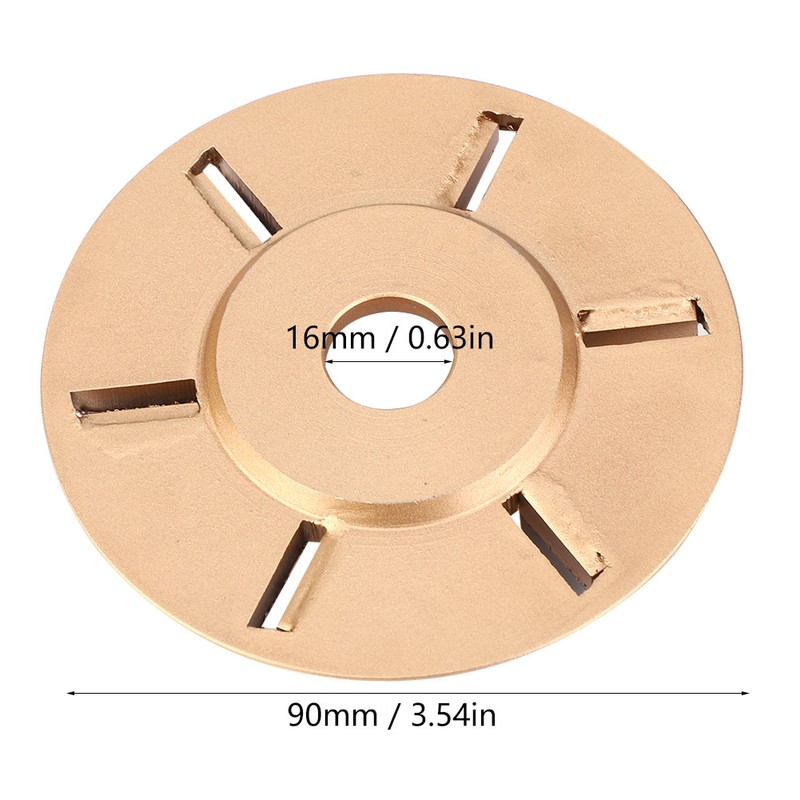 6T Golden Wood Carving Disc Engraving Blade Woodworking Milling Cutter