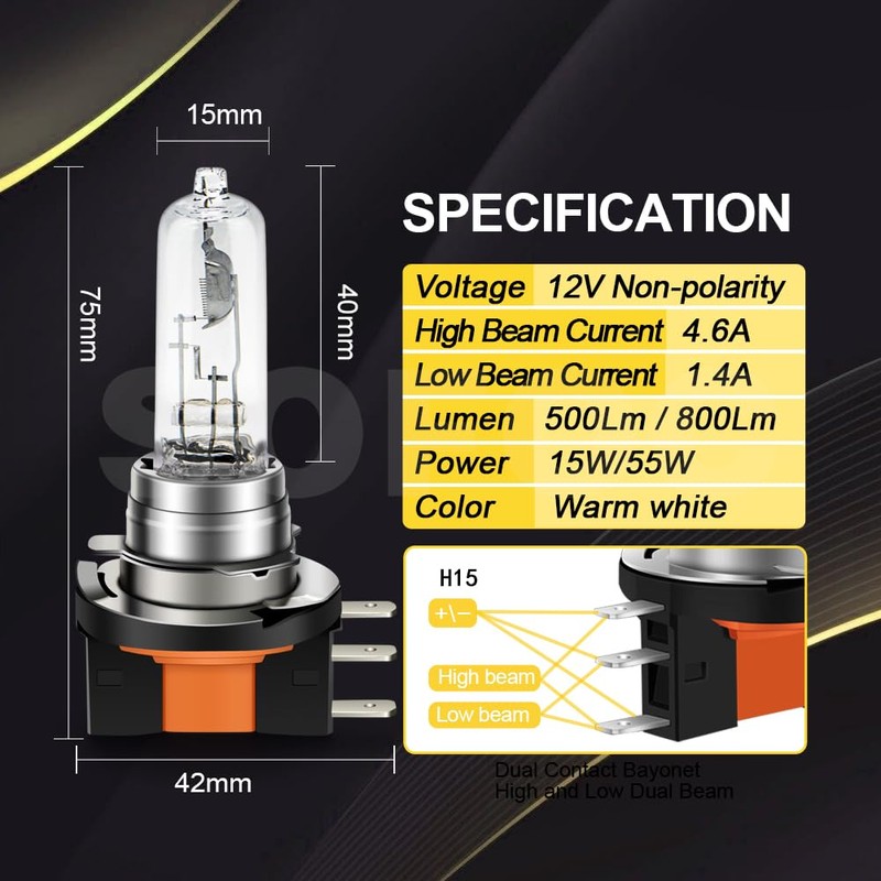 SOFOC H15 Car Headlights Daytime Running Lights Low Beam Lights