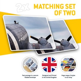 Rectangle Stickers(Set of 2) 7.5cm - Airplane Propeller Retro Plane Fun Decals for Laptops,Tablets,Luggage,Scrap Booking,Fridges, 12463