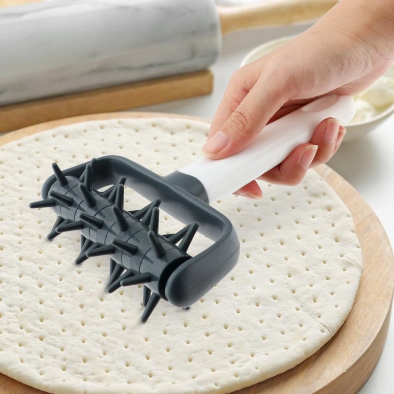 Pizza Dough Docker, Plastic Pizza Roller Spikes Prevents Air Bubbles