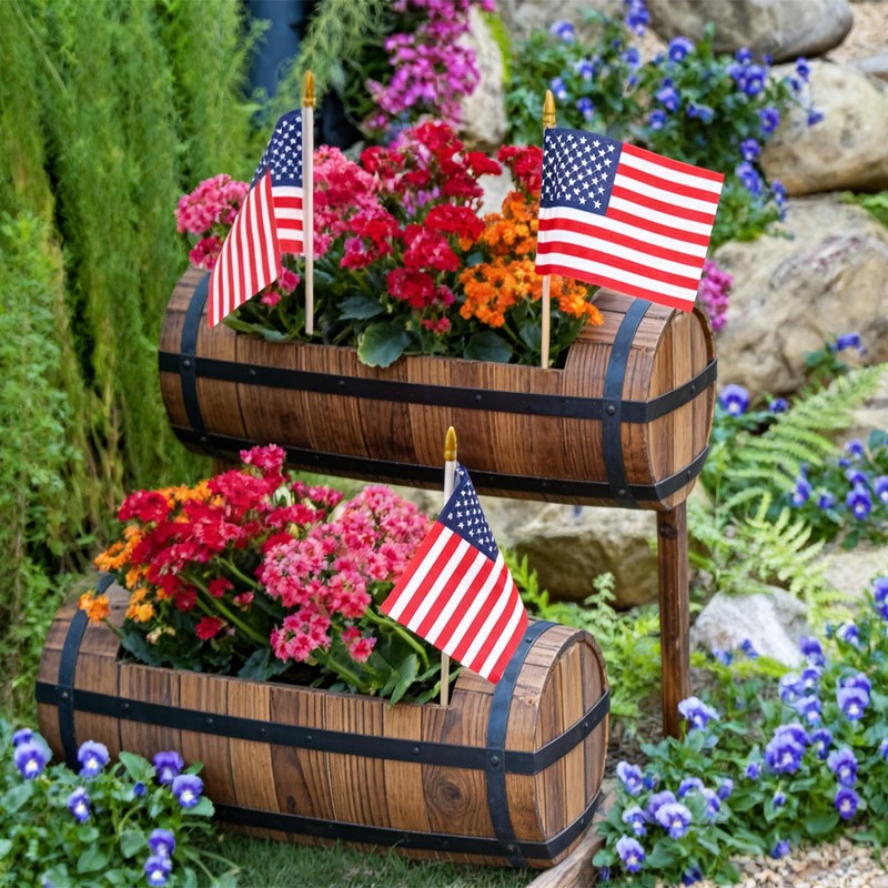 American Flags for Outside, 12 Pcs 8x12 Inch American Flags