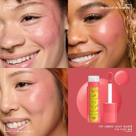 Fat Cheeks Juicy Liquid Blush Dewy Hydrated Color & Shine for Cheeks, and 12HR wear, NYX Professional Makeup Raspberry:_Fig Fizz