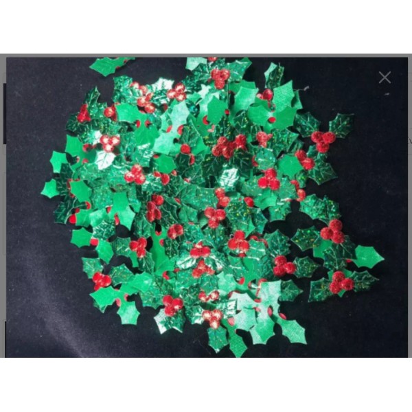 Unbranded CraftbuddyUS 100 Holly Fabric Motif-Christma