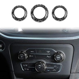 Voodonala for Challenger Charger Chrysler ABS Carbon Fiber Radio AC Knobs Air Conditioner Switch Button for 2015-2019 Dodge Challenger Charger Chrysler 300, 3pcs