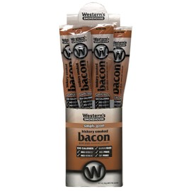 Western's Smokehouse Meat Sticks Hickory Smoked Bacon Pork Jerky Sticks – Pack of 24 (1.0 Ounce) - Gluten-Free, MSG-Free, Soy-Free, Nitrate-Free, Nitrite-Free