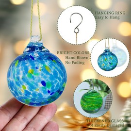 6 Pack Hand Blown Glass Christmas Ornaments