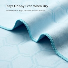 Eunzel Yoga Towel for Hot Yoga,Non-Slip Double Sided Silicone Grip Towel Absorbent Microfiber Towel for Hot Yoga, Vinyasa and Power 26.5"X72", Purple