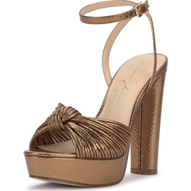 Jessica Simpson Women's Immie Platform Sandal Heeled, Bronze, 6.5