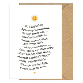 Koko&Lora® Greetings Card with Kraft Paper Envelope, Greetings Card with Natural Envelope, for Birthday, Farewell to Colleagues, Mum, Dad, Teachers, Educators