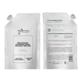 White Feather Large Capacity Moist Cream Shampoo Refill 14.1 oz (400 g) Wash with Mud Cream (Non-Foaming Type) 14.1 oz (400 g) / Piece, Made in Japan