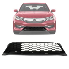 New Front Bumper Grille Textured Without Collision Warning For 2016-2017 Honda Accord Direct Replacement 71152T2FA50