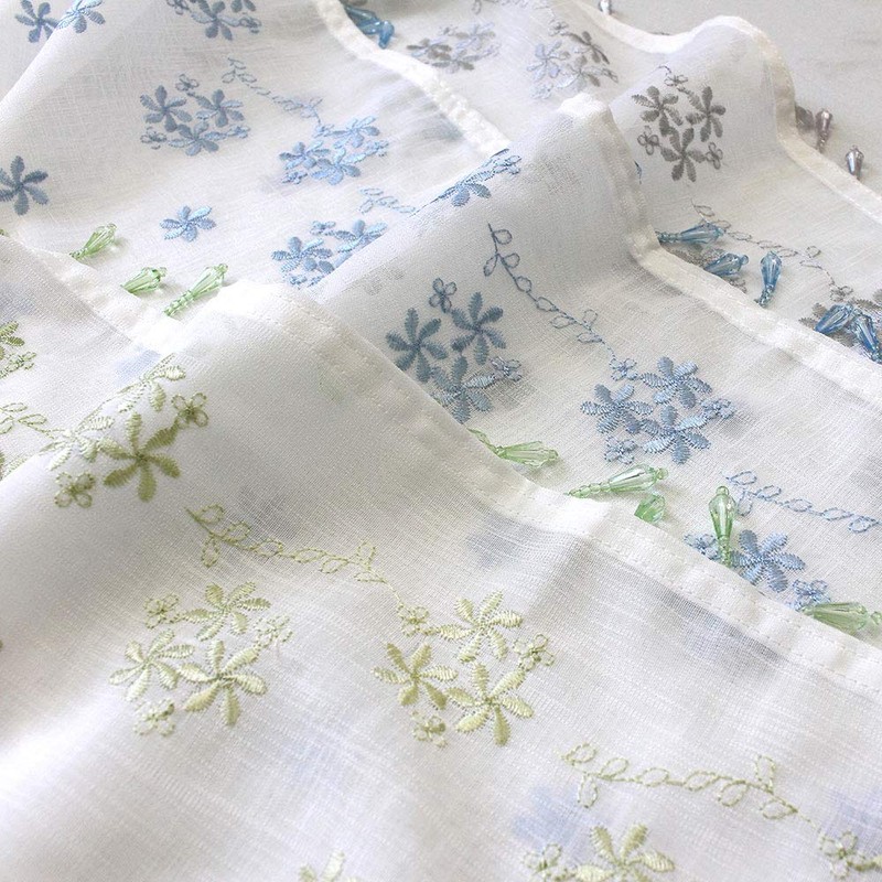 sunny day fabric Cafe Curtain Silver Approximately 49.2 x 25.6