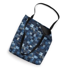Denim Patchwork Pattern Tote Bag