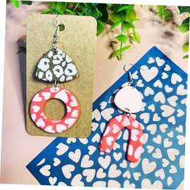 Operitacx 4sheets Art Templates for Crafts Reusable DIY Polymer Clay Stencils Silk Screen Stencil for Clay Crafting