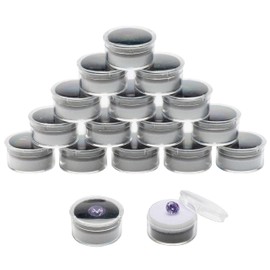 Giftop 15 PCS Small Loose Display Box Gemstone Holder Case Jewelry Show Box Container with Clear Lid for Gems, Diamond