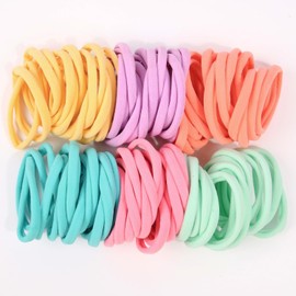 100pcs/set Hair Ties Pastel Rainbow Colors No-slip Grip Hair Accessories for Women and Girl All Hair Types