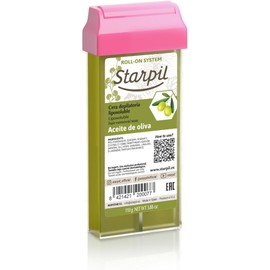 STARPIL Cera Depilatoria Oliva Roll-on para Pieles Sensibles Alta Temperatura Sin Sensación de Calor Higiénica y Efectiva Ideal para Áreas Grandes Respetuosa con la Piel Fusión Rápida