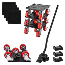 OCGIG 4 Packs Furniture Mover with 5 Wheels, Heavy Duty Furniture Dolly, Furniture Sliders Lifters Tool Set for Moving Refrigerator, Sofa, Cabinet, Maximum Load 3000LBS