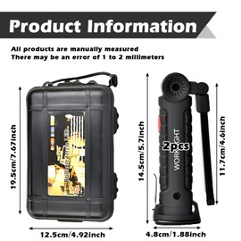 LED Work Light, Set of 2 Workshop Lamps, Work Lamp with Gift Box, Work Light LED, Magnetic Work Lamp for Car Repair, Emergency Lighting, Workshop, Camping