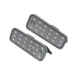 Motoforti Car 6500K White 3528SMD LED License Plate Light Assembly 92501-2W000 for Hyundai Santa Fe 2013-2016 ABS Clear Black (Set of 2) Long-Lasting