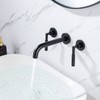 Pattlye Black Wall Mount Faucet, Matte Black Wall Mounted Bathroom
