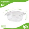 Responsible Products 16 oz Clear Hinged Deli Container, Certified Compostable