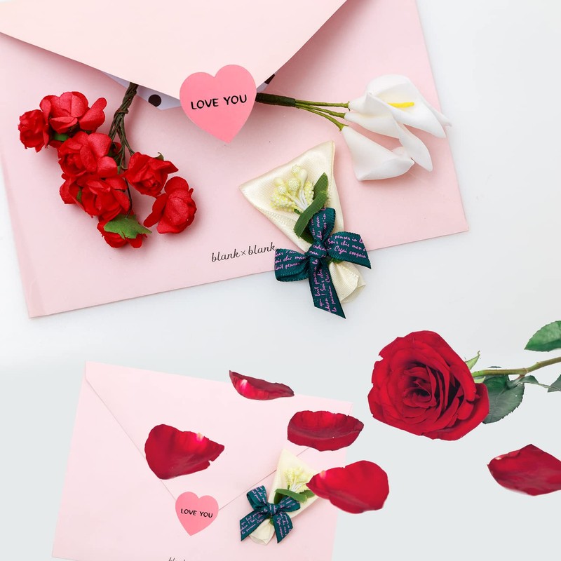 BLMHTWO 1000 Pieces Heart Stickers Roll, 25mm/1 Inch Pink Labels