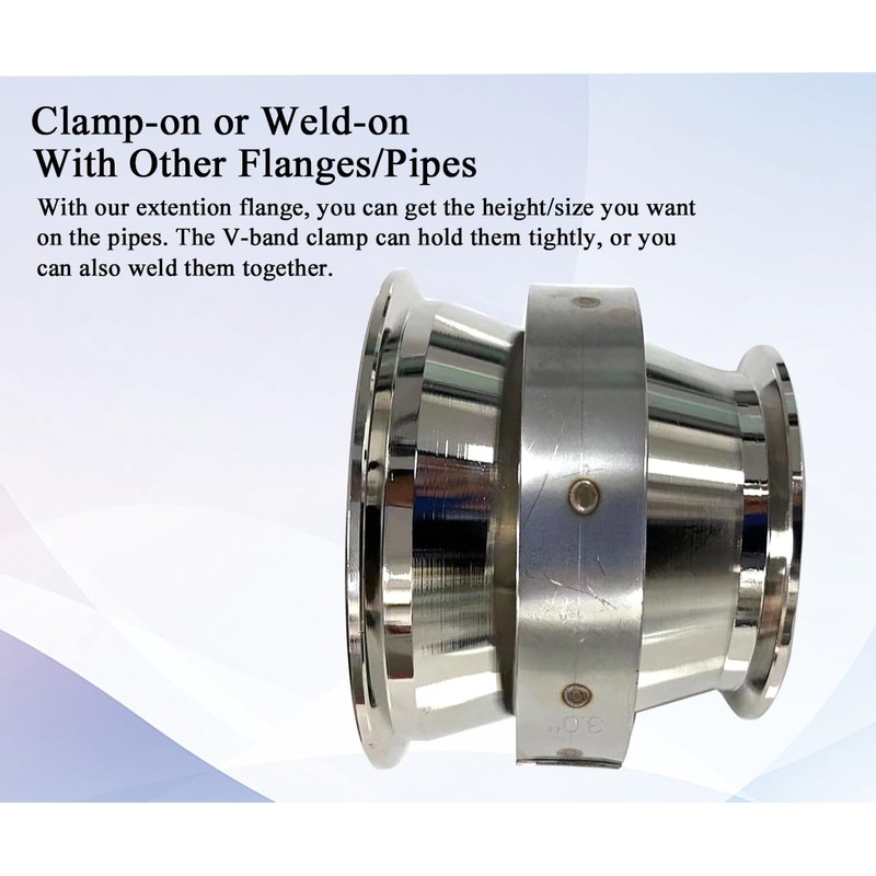 Elifecenter 2.5" to 3" Exhaust Flange Adapter,Turbo Exhaust V-band Adaptor