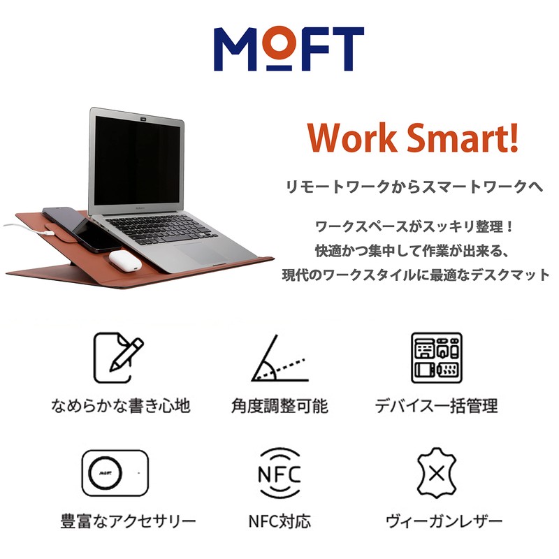 MOFT Smart Desk Mat, NFC Tag Compatible, Smartphone App Activation