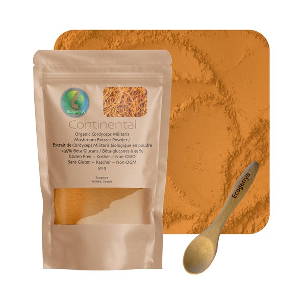 Ecogenya Continental Cordyceps Militaris Mushroom Extract Powder - | High