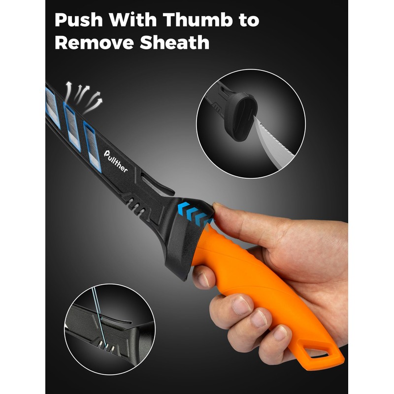 pullther fishing 2PC Fishing Tool Kit - 7" Fillet Knife,9"