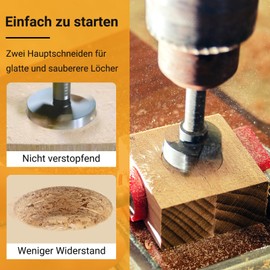 TOOLMAYS Forstner Drill Bit 30 mm, Length 90 mm Branch Hole Drill Bit for Wood, Professional Wood Drill Bit
