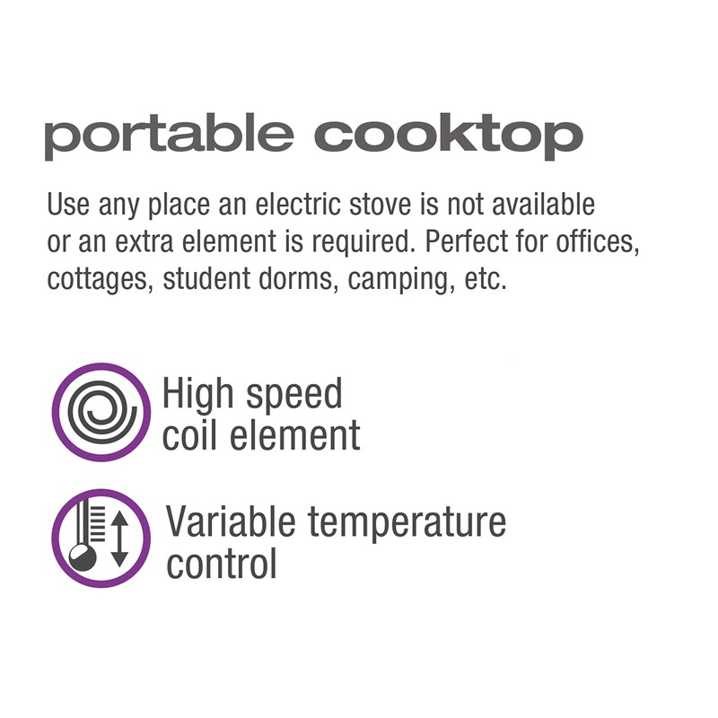 Salton Single Coil Portable Electric Cooktop with Large Burners, Variable
