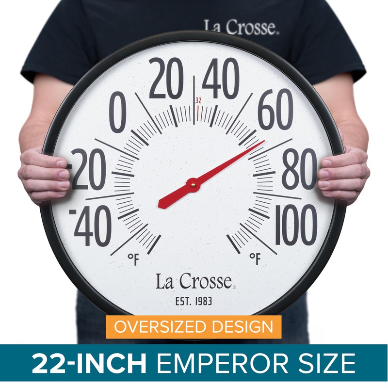 La Crosse 104-3056 Emperor Size 22-Inch Analog Dial Thermometer
